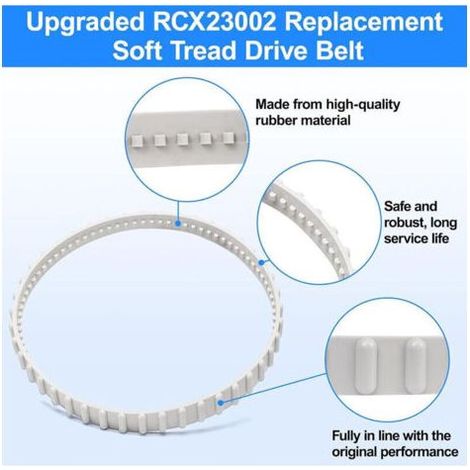 Antriebsriemen aus Gummi für Poolreiniger – Kompatibel mit Hayward Aquavac TigerShark QC und SharkVac – 2er-Pack – RCX23002 (1/5)