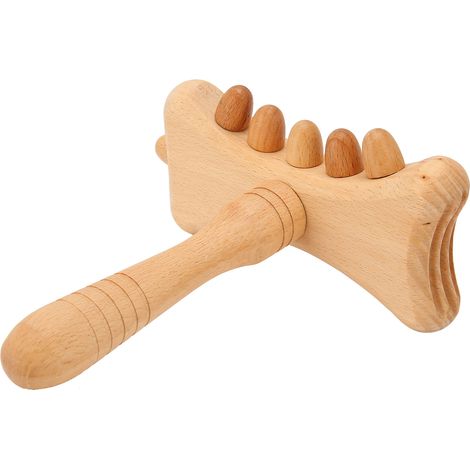 Rouleau de Massage en Bois pour Jambes et Dos - Anti-Cellulite, Drainage Lymphatique et Acupression - Soulagement des Douleurs Musculaires (1/5)