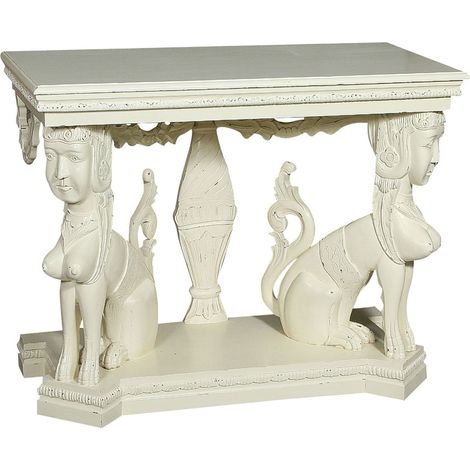 Consolle ingresso in legno 114x49x81 cm Mobili ingresso particolari Consolle bianca (1/5)