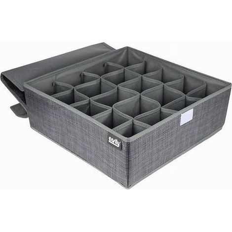 Trade Shop - Portaoggetti Tessuto Organizer Contenitore Biancheria 20 Posti 32x32x12 Cm 69720 - (1/4)