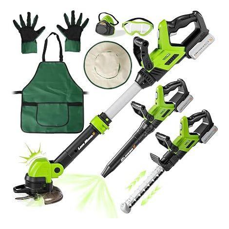 Outils de Jardin pour Enfants 3 en 1, 3 Outils de Jardin électriques pour Tout-Petits avec Sons et lumières, Débroussailleuse Enfant, Souffleur (1/5)