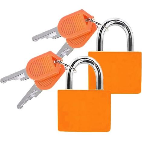 Set mit 2 orangefarbenen Reiseschlössern inklusive Schlüsseln für Koffer, Spinde im Fitnessstudio und Urlaubstaschen (1/5)