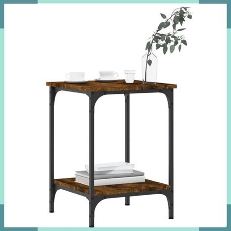 832825 Table basse chêne fumé 40x40x55 cm bois d'ingénierie (1/5)
