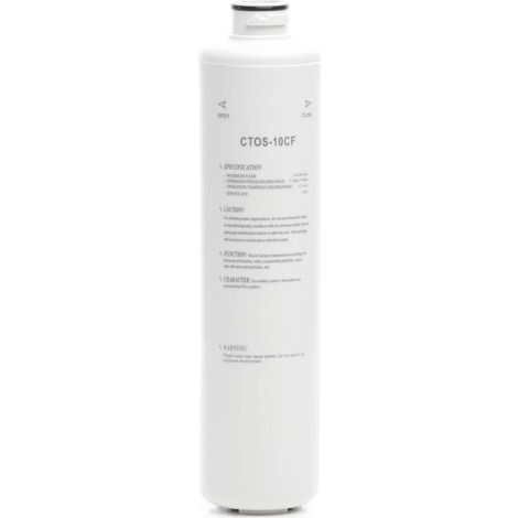Naturewater CTOS-10CF Cartuccia filtrante con blocco di carbone attivo sinterizzato, per filtro acqua da 10" (254 mm), filtrazione meccanica