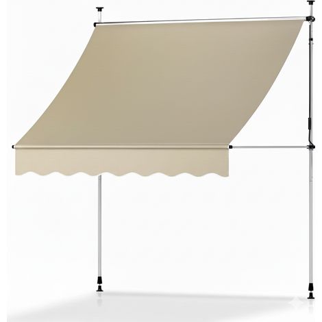 Klemmmarkise 2m breit ohne Bohren SolVision BM3, Beige