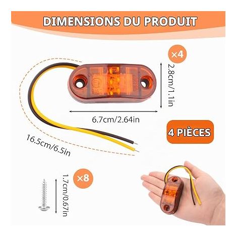 Feux Latéraux Éclairages, Feux de Gabarit LED, 12/24V Feux De Gabarit (1/4)