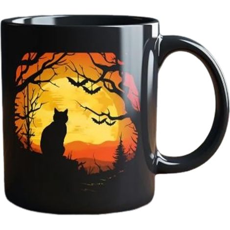 Tasse À Café Céramique Chat Noir Tasse Novelty Mignonne (1/5)
