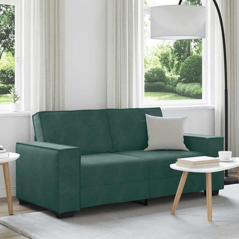 2-Sitzer Sofa Dunkelgrün 140 cm Samt Polstercouch für Wohnzimmer (1/5)