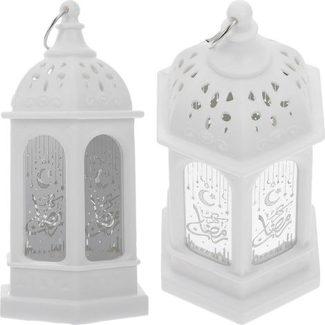 Lanterne LED Marocaine pour Centre de Table Ramadan, Lot de 2, Style Vintage, Matériau PP, Alimentation par Piles Bouton, pour Salon ou Bureau (1/5)