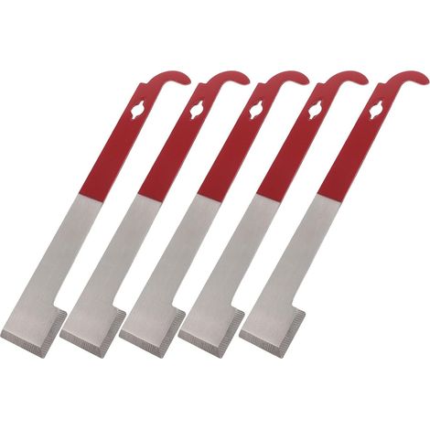 5 Pièces Kit Outil Ruche Acier Inoxydable Multifonction pour Apiculture Lève-cadre et Grattoir Ergonomique pour Entretien Ruche et Récolte Miel (1/5)