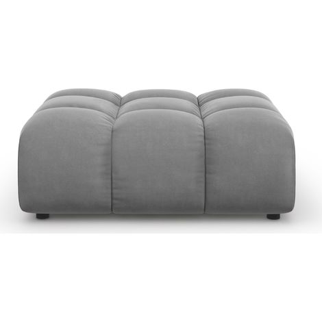 Pouf en velours gris clair (1/4)