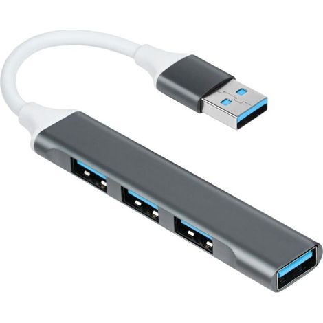 Hub USB 3.0 à 4 ports, hub de données USB ultra-fin, extension USB 3.0 haute vitesse (1/5)