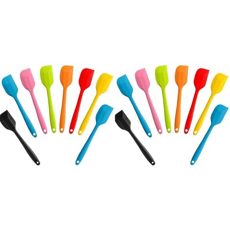 Silikon Spachtel Set 9 Stück, Hitzebeständig bis 260°C, BPA-frei, 21cm, Mehrfarbig