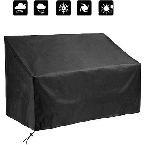 Housse pour Banc de Jardin 2 Places, Housse de Protection pour Banc 2 Places, Imperméable Anti-UV et Anti-poussière 134x66x89CM (1/4)