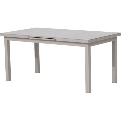 Primaster Gartentisch ausziehbar Aluminium Rhodos 167/217 x 90 cm hellgrau Gartentisch (1/2)