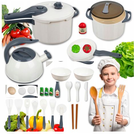 SET DA CUCINA PER BAMBINI, 32 PEZZI, ACCESSORI, CUCINA GIOCATTOLO, REGALO