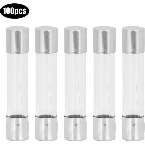 Lot de 100 fusibles à tube en verre 250 V, fusibles rapides pour la protection des circuits, 6 x 30 mm, 0,5 A (1/5)
