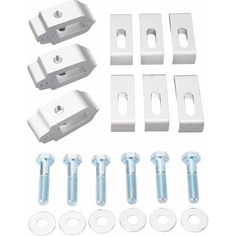 Lot de 6 Pinces pour Couvre-caisse de Camion Low Pro en Aluminium 1112514 – Pinces de Montage pour la Plupart des Caisses de Camion – Fixez Solidement les Couvre-caisses et les Coques (SILVER) (1/5)