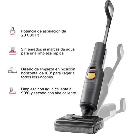 Roborock F25 BX Aspiradora-Fregona Sin Cable, 20.000Pa en Seco y Húmedo, Secado Rápido en 5 Minutos, Limpieza de Bordes, Diseño Plano de 180°, Sensor Inteligent
