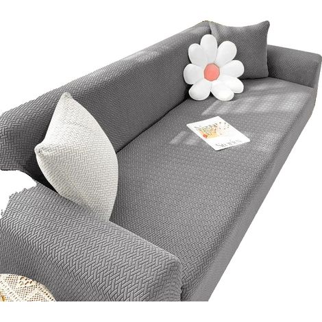 Funda elástica antideslizante para sofá, protector de muebles, sofá de 3 plazas de 190-230 cm, Starlink Gris-a (1/2)