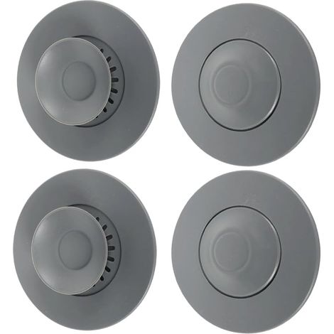 Universal Anti-Odour Shower Stoppers, Silicone Bath Plugs with Drainage Screen, Anti-Clogging Kitchen Sink Stopper – for Kitchen Sink, Washbasin, Shower and Floor Drain (1/4)