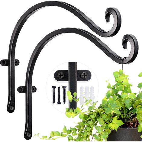 Modèle au crochet pour plantes d'extérieur (2 pièces – 30,48 cm). Modèle au crochet pour plantes noires, stables et robustes. (1/5)