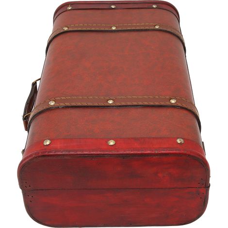Coffret cadeau rétro en bois avec charnière, valise décorative en similicuir, coffre de rangement pour la maison ou le bureau (1/5)