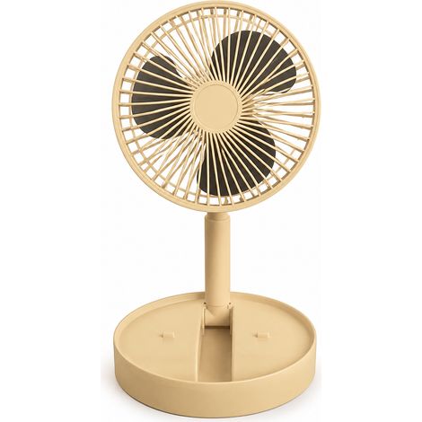 Ventilatore portatile USB pieghevole e telescopico 3 velocità kaki (1/5)