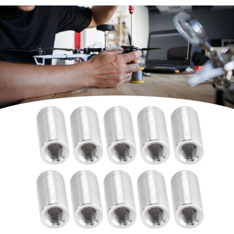 Dix colonnes de support filetées en alliage d'aluminium M40,7 mm 3501-0006-0140, longueur 14 mm. (1/5)
