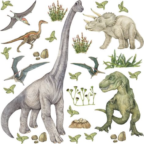Stickers dinosaures - 1 planche 30x30cm (1/5)