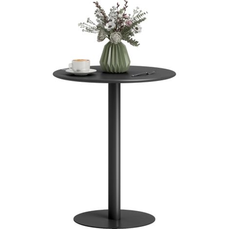 Esstisch, Runder Küchentisch für 2 Personen, Moderner Esszimmertisch für Wohnzimmer, Garten, Stahl, Ø60 x 72 cm, Schwarz 
On-Site