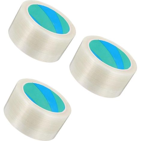 3 Rouleaux Ruban Adhésif en Fibre de Verre Blanc, Résistant (1/5)