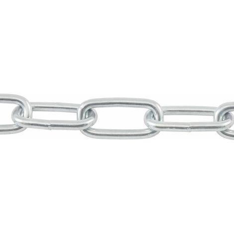 M Chaîne Droite à maillons longs 5MM (vendu au m) Acier zingué - 20 pièces