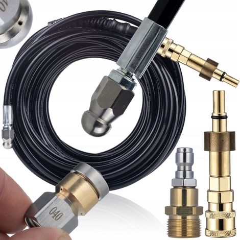 Tubo Alta Pressione 20M – Compatibile con Idropulitrici Bosch, AR, Black&Decker, Makita, Stanley, Ryobi  200 Bar  2 Ugelli Rotativi