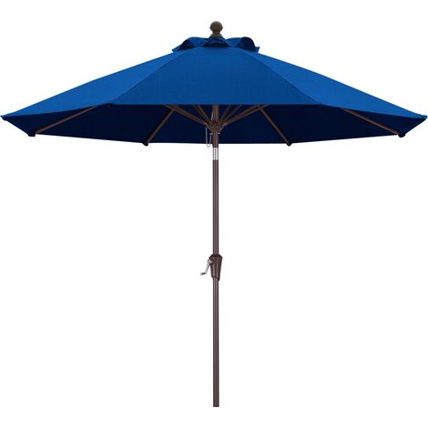 Parasol de terrasse en oléfine de 2,7 m - Ne se décolore pas - Bleu saphir (1/5)