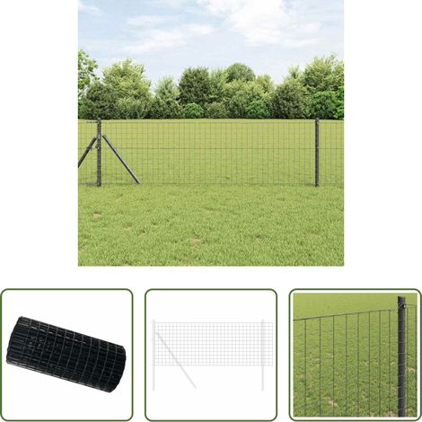 Gartenzaun -  Eurozaun Grau 0,4 x 50 m PVC-beschichtetes Eisen (1/5)