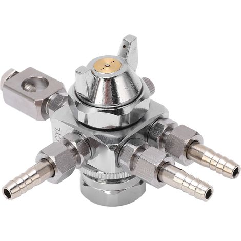 Pistolet à peinture automatique, buse en acier inoxydable, corps en alliage de zinc électroplaqué, petit pistolet à peinture à l'huile argenté pour l'industrie, 0,5 mm/0,02 po
