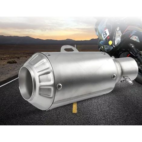 Silencieux moto 51mm diamètre interface acier inoxydable insonorisé embout pot d'échappement 370mm avec réducteur de bruit DB Killer (1/5)