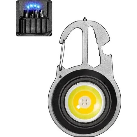 Mini lampe de travail LED multifonctionnelle - Petite et portable - Lampe porte-clés - Aimant puissant - Lampe d'extérieur (1/5)