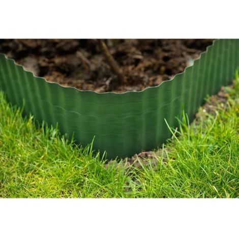 Bordure gazon polyéthylene verte H15 cm x 9 m - NATURE (1/3)