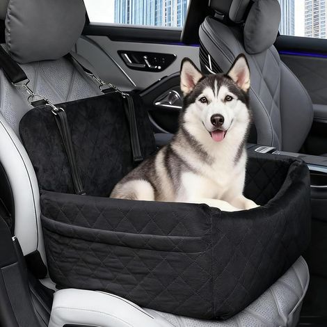 Siège Auto Chien, pour Chiens de Petite à Moyenne Taille jusqu'à 10 kg Rembourrage en Mousse à mémoire de Forme,Housse Lavable,Panier Petit Chien Voiture Rehausseur pour Siège Arrière et Avant (1/5)