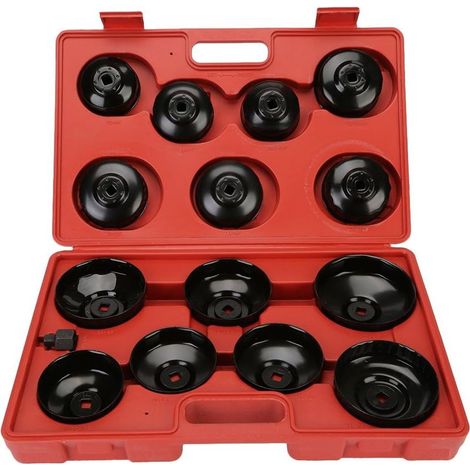 15Pcs Coffret Cloche pour Filtre à Huile Couvercle Clé pour Retrait Outil de Garage (1/5)