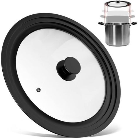 Couvercle universel en silicone pour casserole (3 tailles), 28-30-32 cm, couvercle universel pour cuiseur vapeur et wok (1/5)