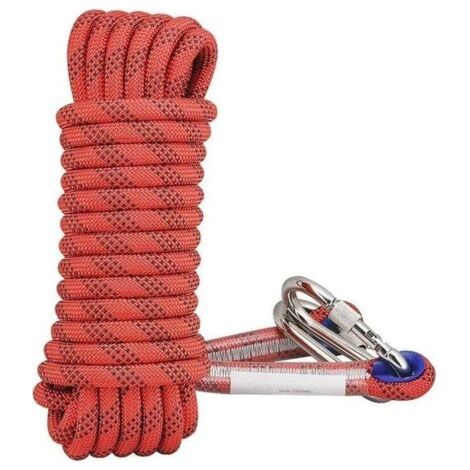 Corde d'escalade en nylon 14mm Rouge (20 mètres) - Corde de sécurité pour camping, randonnée, sauvetage (1/4)