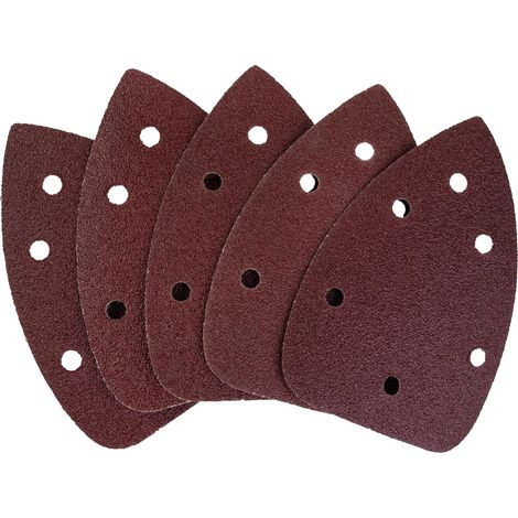 Triángulos de lija, grano 120, 140 x 140 x 8 mm, 5 unidades (1/2)