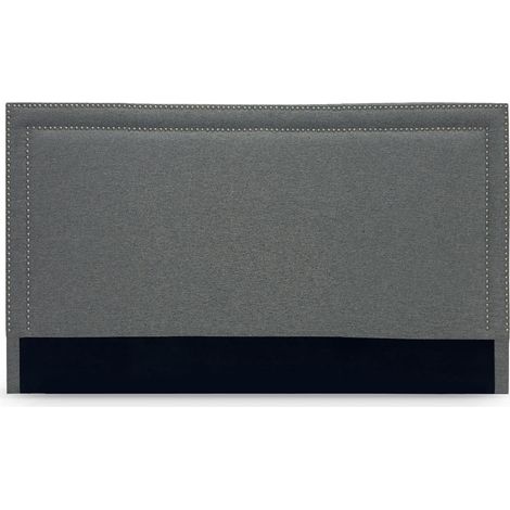 Tete de lit cloutee en tissu lin gris 140 cm lyve (1/4)