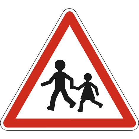 Panneau de signalisation danger - Endroit fréquenté par les enfants - Triangulaire - Gamme Ecolign - Classe 1 - 500mm