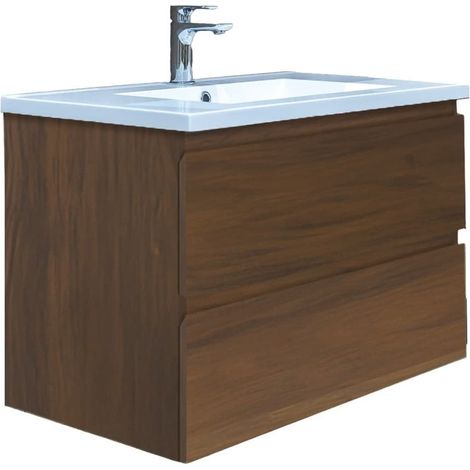 Ensemble meuble avec vasque SAT - B-Way - 79x50x45 - noyer