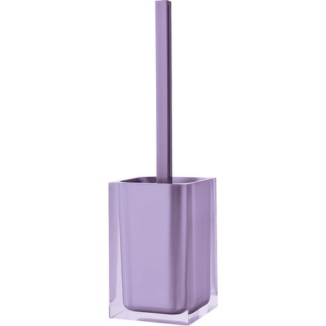 Brosse WC Lilas, mesures et Poids : 37,5 x 9,8 x 9,8 cm et 0,855 kg, fabriquée en résine Transparente, Brosse de Toilette Design, Fait à la Main, 2 Ans (1/5)