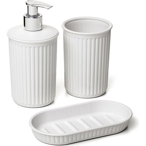 ENSEMBLE SALLE DE BAIN BAOBAB BLANC-PERGAMON 3 PCS